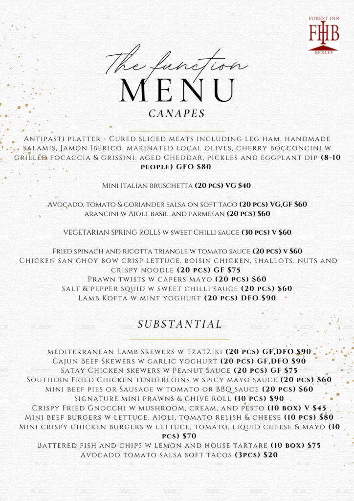 Function Menu Forest Inn Hotel